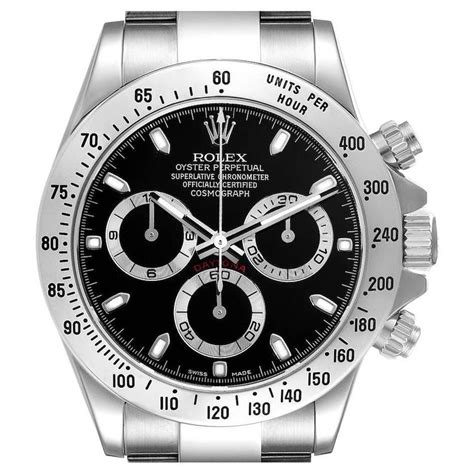 rolex daytona stahl schwarzes ziffernblatt|rolex daytona stahl.